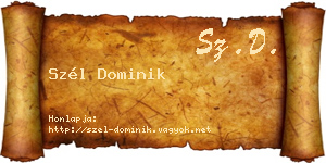 Szél Dominik névjegykártya
